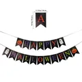 Détail de la bannière Happy Halloween avec motifs fantômes et citrouilles, format 14x20cm - Bannière Halloween Fantôme Citrouille