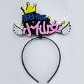 Diadema de cumpleaños para niñas con corona, alas y letras chinas en colores - Pequeña Hada