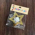 Golden hollow star bunting banner for birthday party decoration in retail packaging - Hollow Gold Star