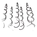 Detail of six black spiral PVC hanging decorations for party and ceiling events - Black Double Spiral