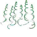 Detail of green PVC spiral swirls for festive party backdrops and wedding decorations - Dark Green Double Spiral