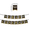 Detail showing 12x15cm dimensions for black and gold glitter Congrats Grad banner - 2026 Graduation Black Gold Banner / Black Gold