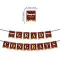 Detail showing the 12x15cm single flag dimensions and congrats grad banner layout - 2026 Graduation Wine Red Banner / Burgundy