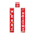 Set di tre striscioni natalizi rossi Merry Christmas con grafiche di Babbo Natale - Rosso
