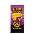 Détail de bannière Halloween verticale avec citrouille et texte Trick or Treat - Bannière Citrouille Violette