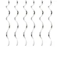 Silver PVC spiral hanging swirls for party wedding decorations six-piece set - Silver Single Spiral