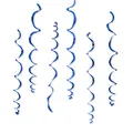 Shiny blue metallic PVC spiral hanging swirl decorations for festive party and wedding backdrops - Dark Blue Single Spiral