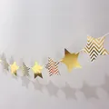 Nordic gold star bunting banner with wave patterns for birthday party wall decoration - Gold Hot Stamping Star Garland