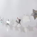 Nordic silver and wave pattern star bunting banner for birthday party decoration - Silver Hot Stamping Star Garland