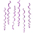 Vibrant purple PVC spiral swirls for festive party background and ceiling decorations - Rose Red Single Spiral