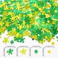 Green and gold St. Patrick's Day confetti with Leprechaun and Shamrock shapes - Leprechaun Shamrock Dots