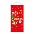 Striscione di Natale rosso verticale con Babbo Natale e renne per decoro festivo - Sfondo Rosso Babbo Natale Pupazzo di Neve Alce (圣诞海报002)