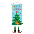 Merry Christmas hanging wall banner with a cute cartoon tree playing guitar for home decor - Christmas Tree