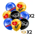 Set palloncini festa del papà con palloncini blu oro nero per decorazioni di festa - Father's Day Balloons And Ribbon