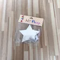 Silver mirror star garland hanging decoration with white string for birthday parties - Solid Silver Star Garland