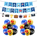 Father's Day party decoration set with Happy Dad's Day banner and blue latex balloons - Father's Day Banner Balloon Set