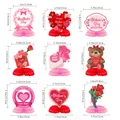 9-piece Mother's Day honeycomb centerpieces with floral hearts and bear designs - Style 2 (Series 2)