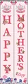 Close-up of Happy Mother's Day door banners with floral patterns and pink background - Light Pink Floral Style (Mother's Day Couplet 5)