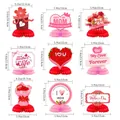 9-piece Mother's Day honeycomb centerpieces with floral and heart designs in pink and red - Style 1 (Series 1)