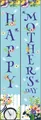 Detail of floral Happy Mother's Day door banner set with garden party themed illustrations - Fresh Pastoral Style (Mother's Day Couplet 6)