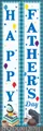 Detailed view of Happy Father's Day door banners with top hats and briefcase motifs - Blue Plaid HAPPY Festive Style (SFQJDL00120701)