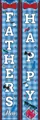Detailed pattern of Father's Day porch banners with blue plaid and necktie designs - Blue Plaid with Red Bow Tie Style