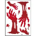 Pegatinas de pared de Halloween de huellas de manos sangrientas con manchas de sangre - Patrón de Extremidades Cortadas y Huellas de Palmas de Sangre (SQ907)