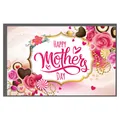 Roze Moederdag banner met rozen en snoepjes voor party fotografie achtergronden - Dessert Chocolade Parel Thema (Poster 9)