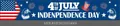 Detail of Independence Day banner with bald eagle and American flag elements - Bald Eagle Star Hat and Fireworks Style (Independence Day Banner 1)