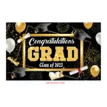 Achtergrondbanner voor afstuderen 2023 met zwart-gouden ballonnen en glitteraccenten - Zwart Goud 2023 Ceremonie Stijl(LBYHF00112602)