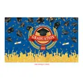 2023 Afstudeerfeest banner met marineblauwe basis en gouden feestelijke elementen - Blauw Rood Medaille 2023 Stijl(MBYJHF20221119002)