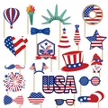 20-tlg. USA Unabhängigkeitstag Fotorequisiten Set mit patriotischen rot-weiß-blauen Motiven - Einheitsgröße / Unabhängigkeitstag-Thema