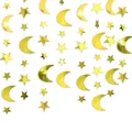 Golden star and moon hanging garland for birthday parties and wedding background decorations - Gold Glitter Moon Star Garland