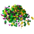 Confetti tropicali con fenicottero rosa, ananas dorato e foglie di palma monstera chic - Stile Mix Ananas Oro Verde
