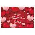 Roze en rode hartjes Moederdag feestbanner met de tekst Happy Mother's Day erop - Omliggende 3D Harten Thema (Poster 6)