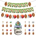 American football themed happy birthday party banners and sports cake toppers set - Tools Set Combo