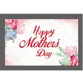 Roze bloemenbanner voor Moederdag met Happy Mother's Day tekst op witte achtergrond - Verse Illustratie Bloemen Thema (Poster 8)