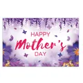 Happy Mother's Day banner met paarse bloemen en vlinders voor feestelijke achtergrond - Blauweregen Vlinder Bloemen Thema (Poster 10)