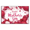 Decoratieve Moederdag vloermat met roze rozen, hartjes en Happy Mother's Day tekst - Realistische Rozenblaadjes Thema (Poster 11)