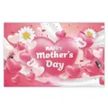 Roze Moederdag achtergrond met 3D-harten en witte madeliefjes voor feest - 3D Lint Lippenstift Thema (Poster 12)