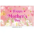 Roze Happy Mother's Day banner met bloemen en ballonnen decoratie achtergrond - Ballon Banner Madeliefje Thema (Poster 14)
