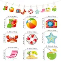 Summer beach party decoration set with cartoon crab and sand bucket cardboard cutouts - Summer Cartoon Style B