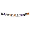 Striscione di carta Happy Halloween con motivi di zucca e pipistrello per festa decor - Felice Halloween