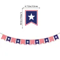 Detail of USA Independence Day banner showing stars and stripes flags with dimensions - Star Vertical Stripe Dovetail Flag
