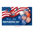 Independence Day backdrop with US flag, balloons, fireworks and hat for 4th of July party - Independence Day Poster 6 (WLDLHF20220323)