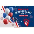 Independence Day party banner with Statue of Liberty, balloons and fireworks design - Independence Day Poster 10 (WLDLHF20220319)