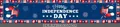 Independence Day horizontal banner featuring stars stripes and Happy July 4th greeting - 1776 Colorful Balloons and Top Hat Style (Independence Day Banner 9)