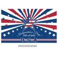 Independence Day party banner featuring 4th of July USA stars and stripes pattern - Independence Day Poster 12 (H20220322002)