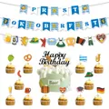 Oktoberfest party decoration kit with Prost banner, cake toppers and Bavarian garlands - Oktoberfest Banner Garland Cake Topper and Picks