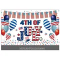 Independence Day backdrop with 4th of July lettering, stars and stripes balloons - Independence Day Poster 15 (MDLRHF20220324001)